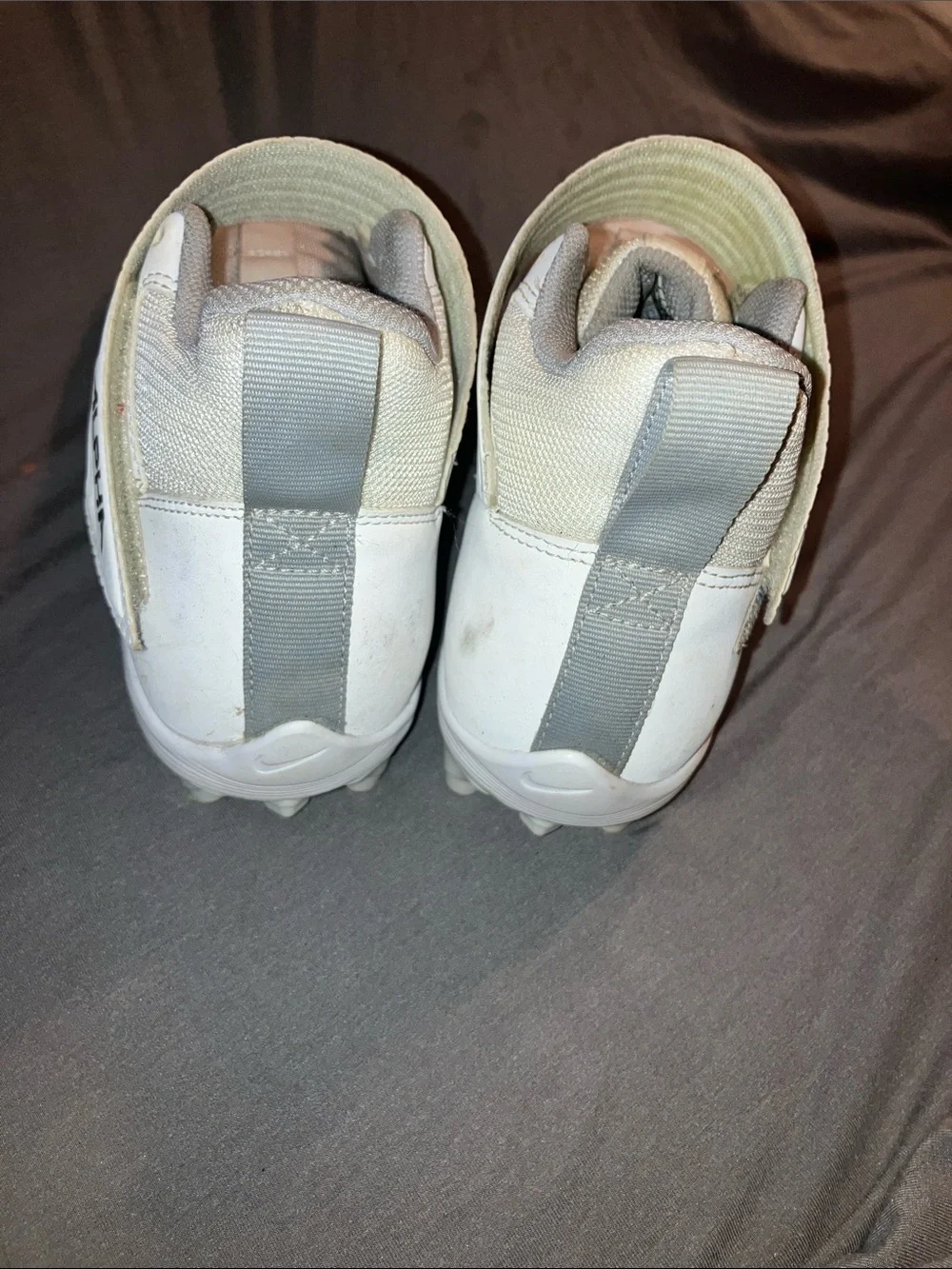 Nike Alpha Menace Pro ll White Football Cleats with Black Swoosh and Alpha Strap